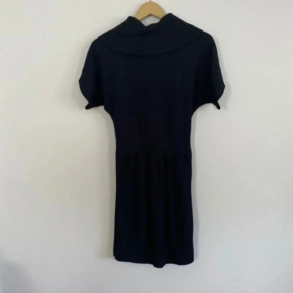 Loft Merino Wool Blend Black Cowl Neck Sweater Dress - Picture 7 of 12